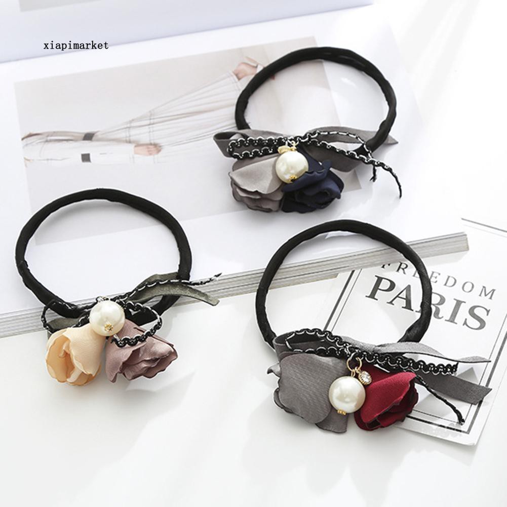 Dụng Cụ Búi Tóc Hình Bánh Donut Và Hoa Đính Ngọc Trai Giả Thời Trang Cho Nữ