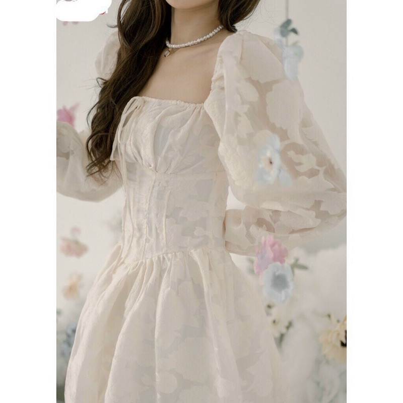 ĐẦM DỰ TIỆC REN HOA TAY DÀI TIỂU THƯ HOSIO DRESS