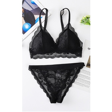Áo bra ren nữ 2 dây kèm quần không gọng nâng ngực cao cấp sexy gợi cảm quyến rũ kháng khuẩn bộ đồ lót M01