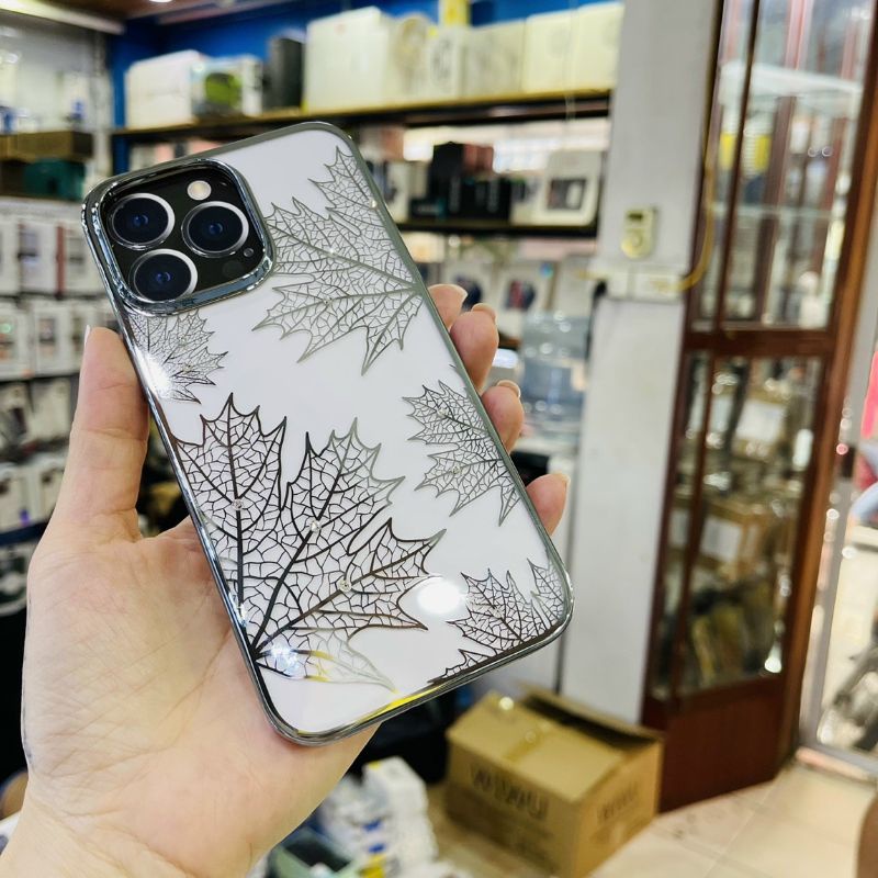 Ốp lưng DEVIA HỌA TIẾT LÁ Cho iphone 14 pro max / 14 pro siêu đẹp