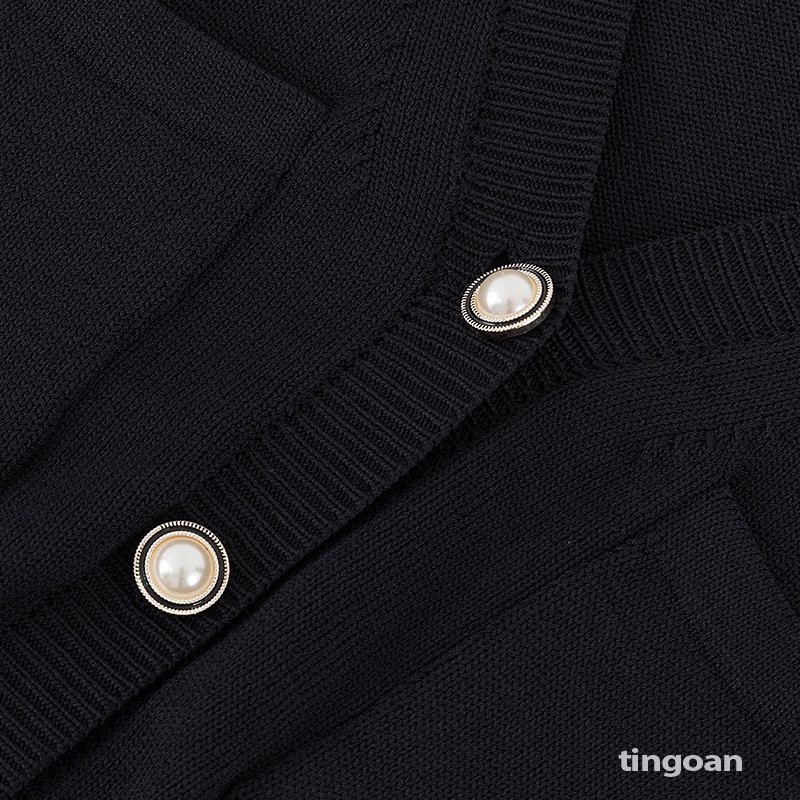 Áo croptop len mỏng đen VANILLA BABE TOP/BL