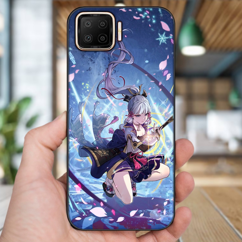 Ốp lưng Oppo A73, A93 4G viền đen in hình Ayaka Genshin Impact