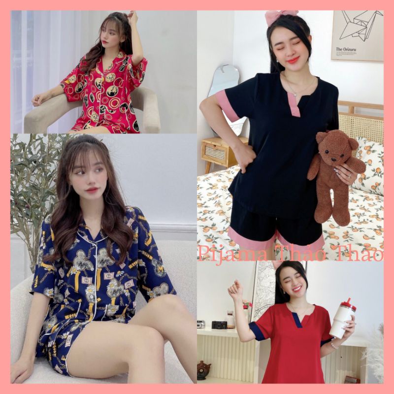 Đồ Bộ Mặc Nhà Đồ Bộ Pijama Lụa Mango Cao Cấp Quần Đùi Hàng Có Size🎀Giảm 10K Đơn 200K