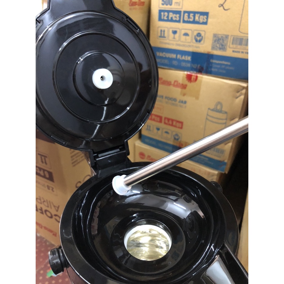 Phích INOX đựng nước nóng giữ nhiệt có cần bơm nước 1 Lit Rạng Đông 1045 ST1.E