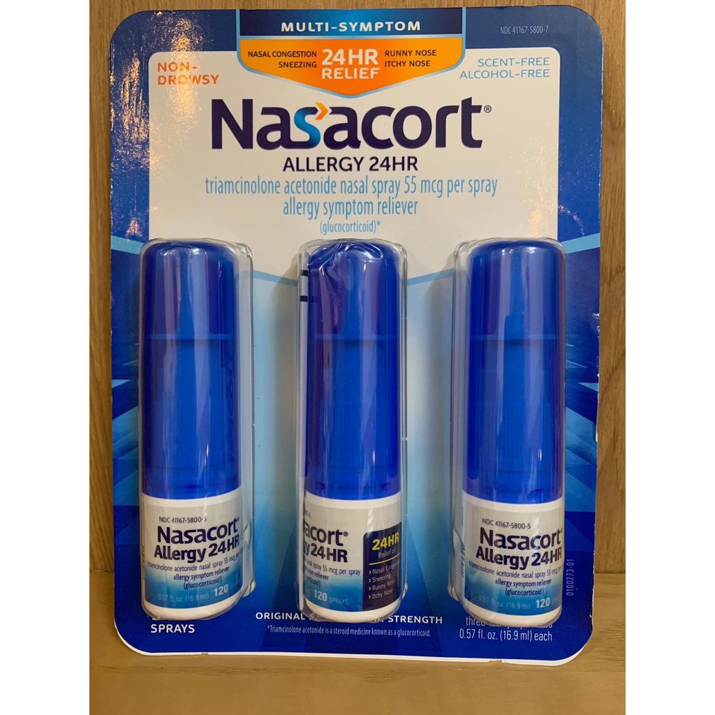 Xịt mũi NASACORT ALLERGY hỗ trợ làm giảm dị ứng mũi, thông mũi, hắt xì, ngứa mũi USA