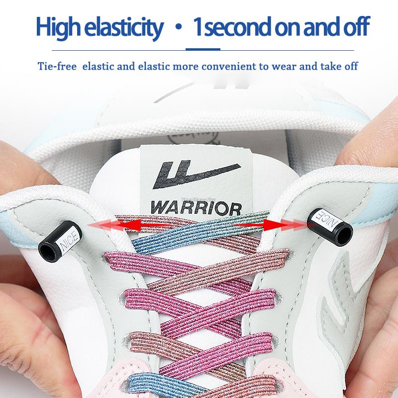 Dây Giày Co Giãn Không Cần Buộc Nhiều Màu Sắc Thời Trang Cho Trẻ Em Và Người Lớn