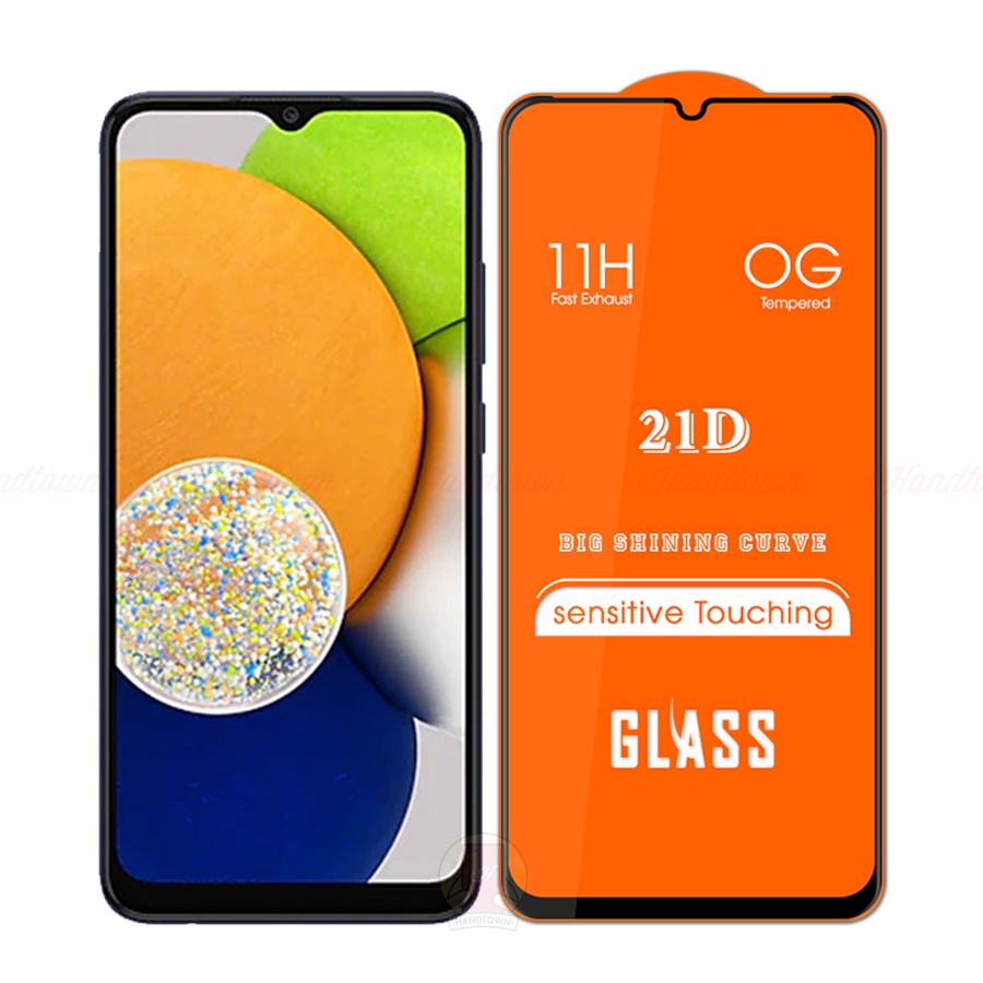 Kính Cường Lực Samsung Galaxy A03 21D Trong Suốt Full Màn Chống Nước Chống Xước Chống Va Đập Không Chấm Li Ti Handtown