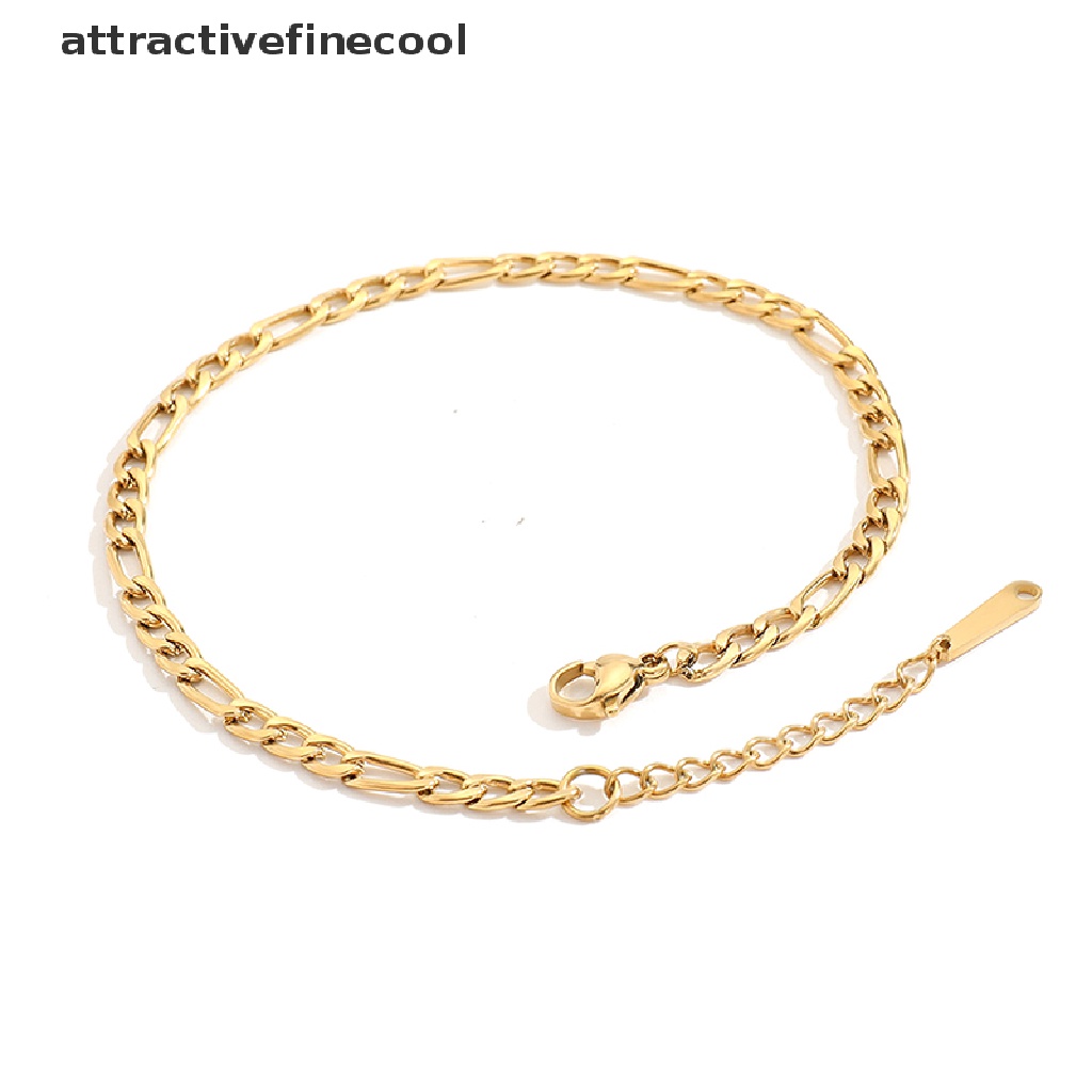 Lắc Chân Dạng Chuỗi Hạt Bằng Thép Không Gỉ Màu Sắc Vàng Thời Trang Cho Nam Và Nữ