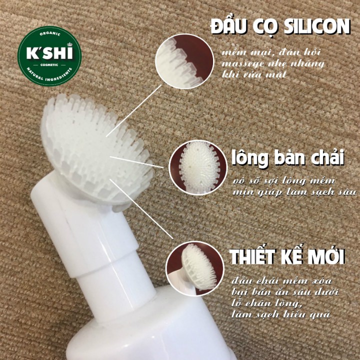 Sữa Rửa Mặt Ngừa Mụn Kiềm Dầu K'shi Có Đầu Cọ Massage Tạo Bọt 150ml Hàng Chính Hãng KM Sốc Ngay Hôm Nay