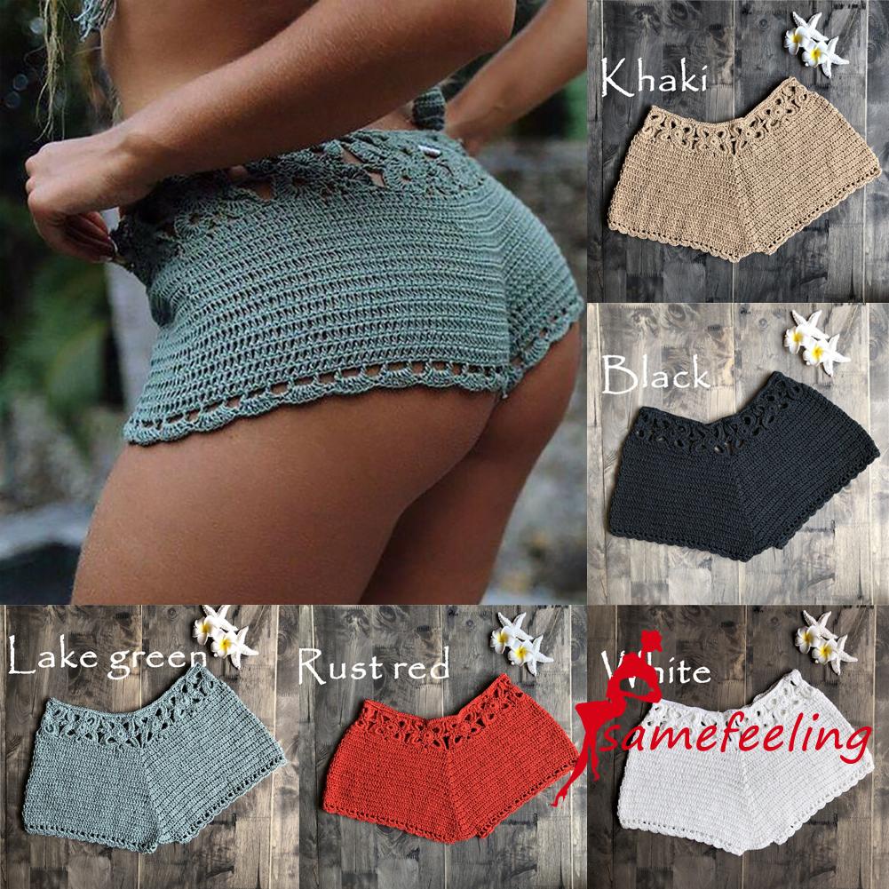 Quần short dệt kim dáng ôm màu trơn phong cách thời trang mùa hè dành cho nữ