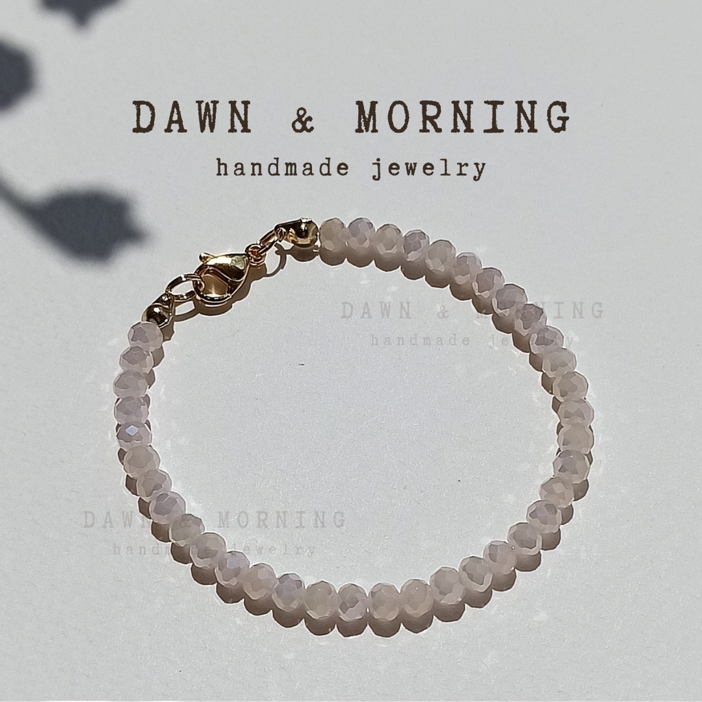 Màu Dreamy Peach ~3,5mm - Dawn & Morning Vòng tay nữ thủ công kiểu dáng cổ điển có ánh cừ, ngũ sắc