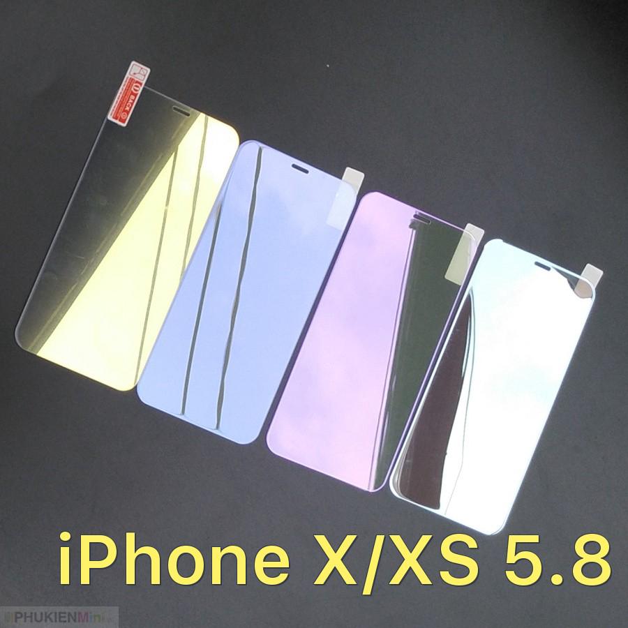 Kính cường lực màu phản gương độc đáo dán màn hình cho iPhone X/XS 5.8 giá rẻ