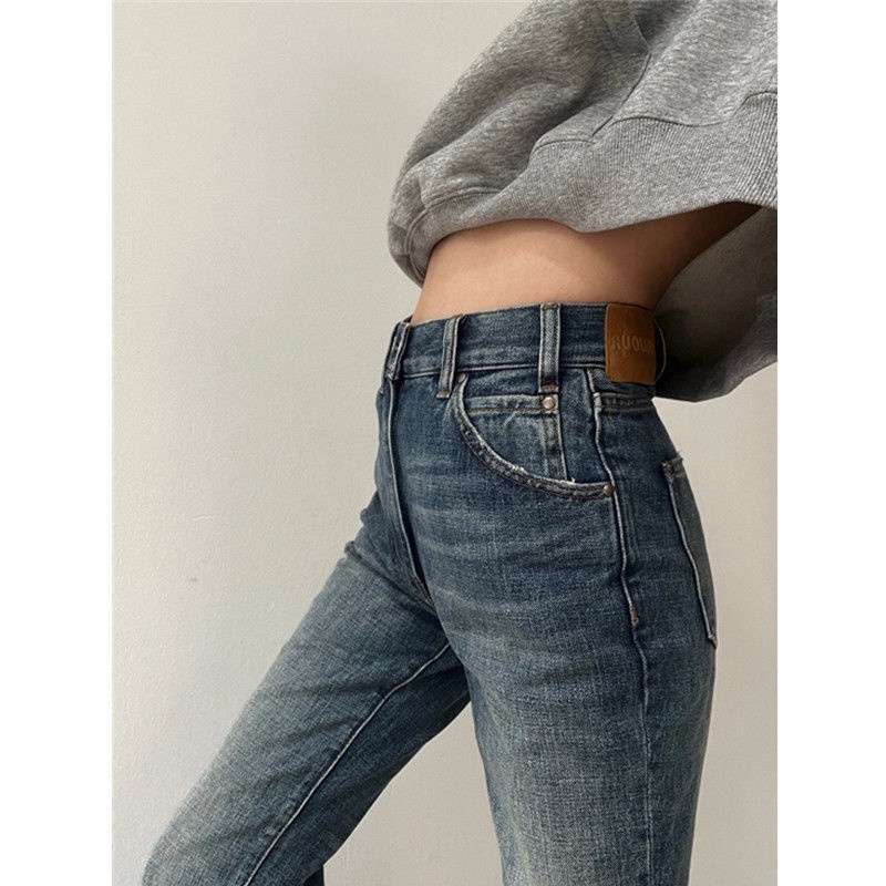 ✹◕❈Quần Denim Ống Loe Lưng Cao Size Lớn Mẫu Mới 2022 Thời Trang Mùa Xuân Cho Nữ