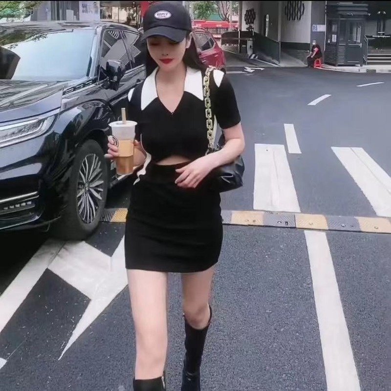 Đầm Ngắn Tay Ôm Eo Hở Eo Thời Trang Cá Tính