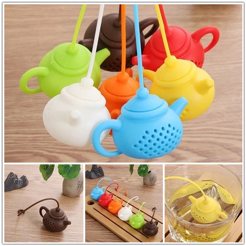 1 Dụng Cụ Lọc Trà Hình Ấm Trà Bằng Silicone
