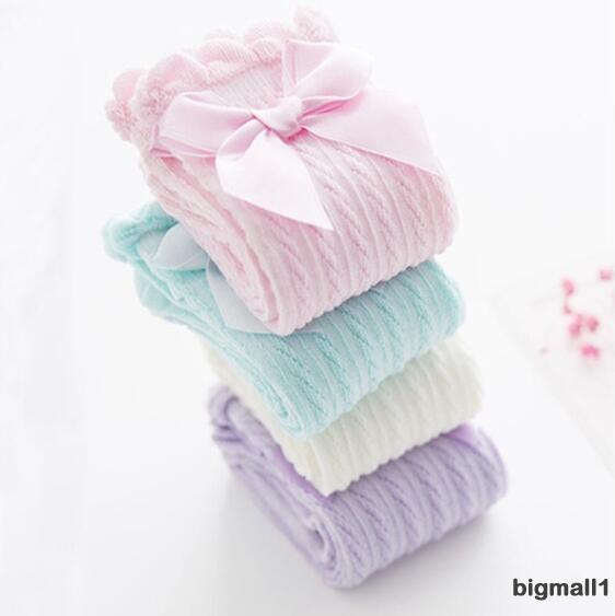 Vớ Dài Đến Gối Đính Nơ Ren Dễ Thương Cho Bé Gái