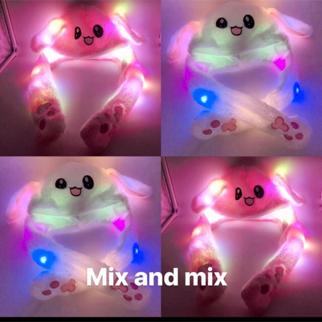 (có sẵn) Mũ tai thỏ có đèn led xinh xắn