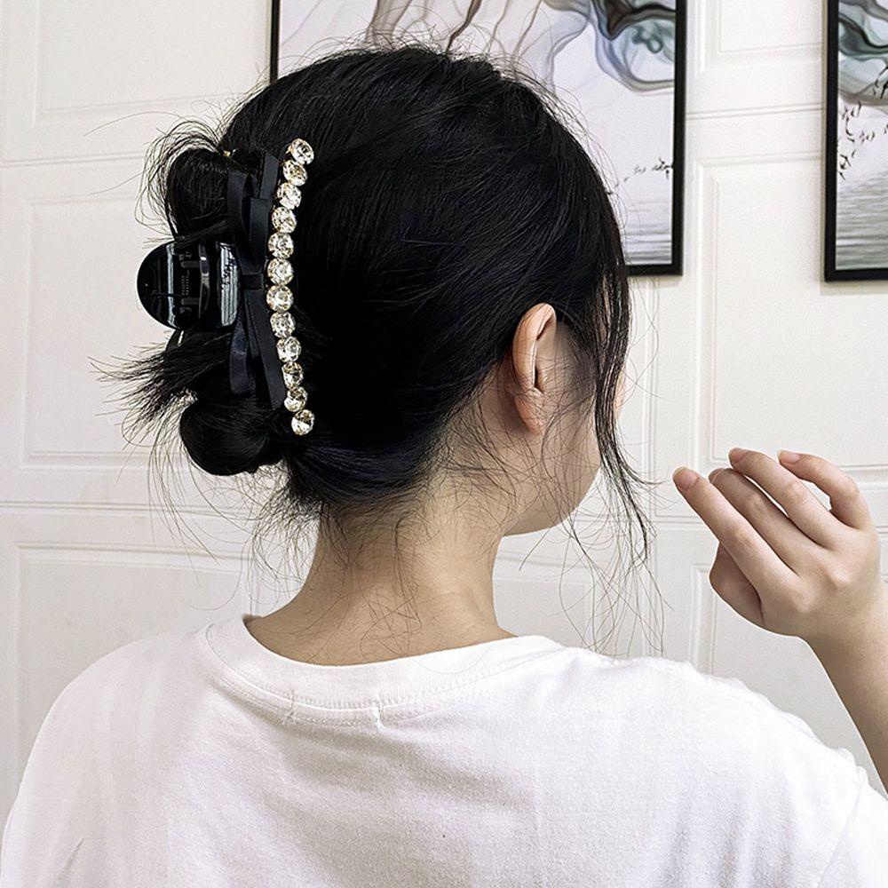 TWINKLE Kẹp Tóc Đính Đá Thanh Lịch Cho Nữ Giá Đỡ