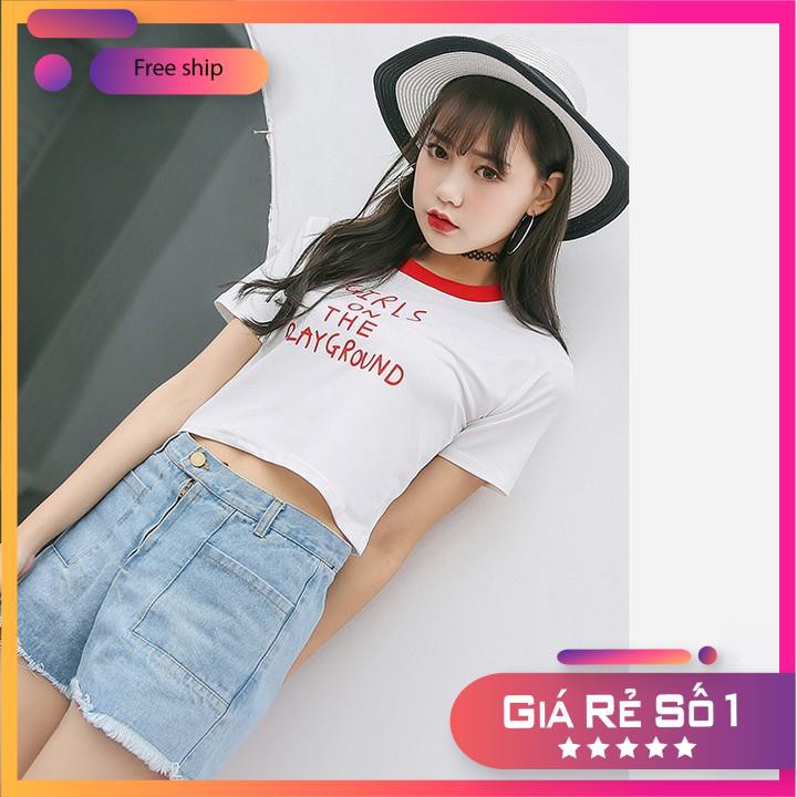 Áo Croptop Nữ *FREESHIP EXTRA* Áo Thun Crt Form Rộng Tay Ngắn Girl On