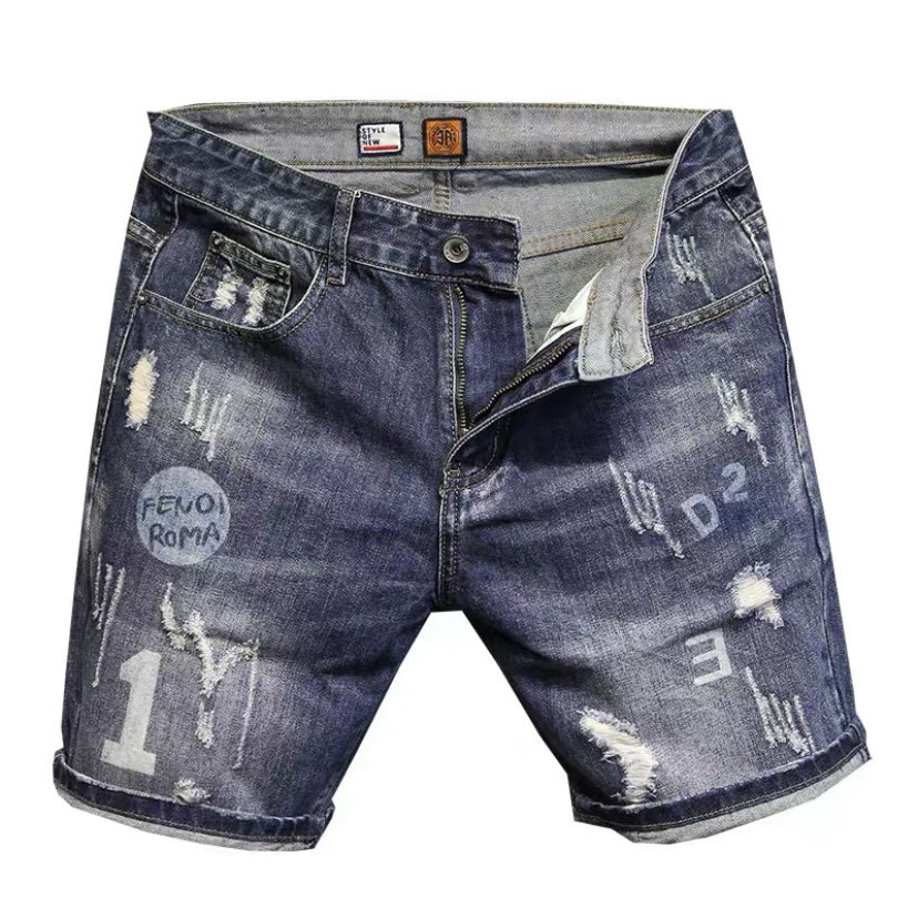 Quần Short Jean Nam Đẹp Chất Bò Co Giãn Cao Cấp, Quần Ngố rách Mẫu Mới Phong Cách Hàn Quốc