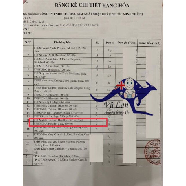 Canxi Sữa Milk Calcium Healthy Care 60 viên - Xuất xứ Úc