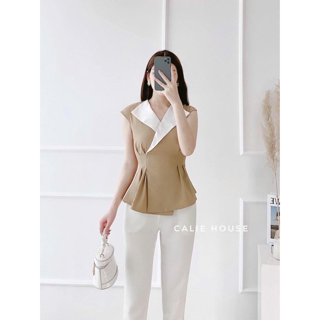 Áo peplum vai chờm thanh lịch thời trang thiết kế nữ Calie House A260 | BigBuy360 - bigbuy360.vn