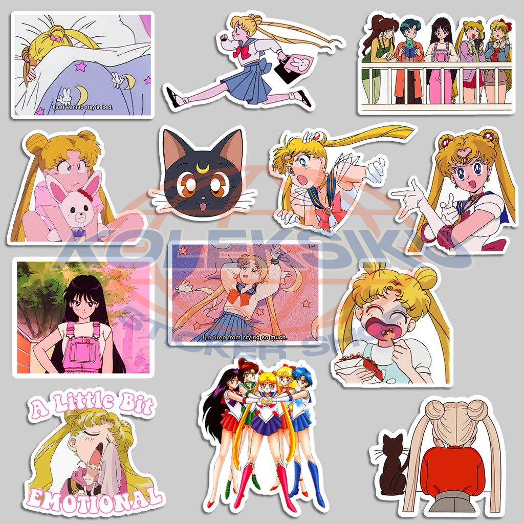 Sailor Moon Set 2 Sticker Hình Thủy Thủ Mặt Trăng Xinh Xắn