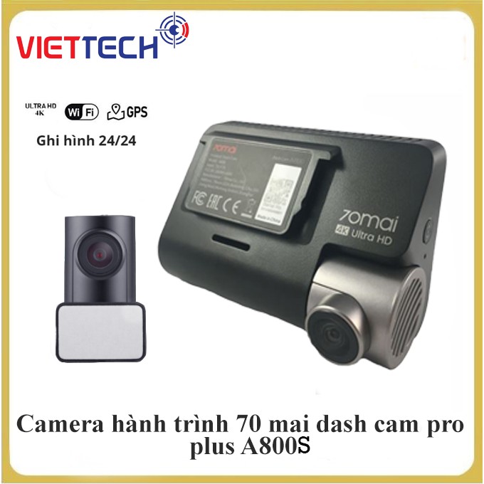 Camera hành trình Xiaomi A800S, ghi trước sau - 4K - Wifi. | BigBuy360 - bigbuy360.vn