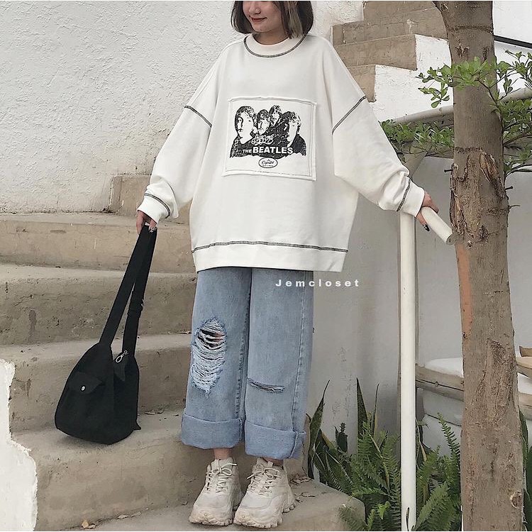 Áo sweater nữ form rộng chất vải dày dặn Beecom - 1976 ( Jem Closet ) | BigBuy360 - bigbuy360.vn
