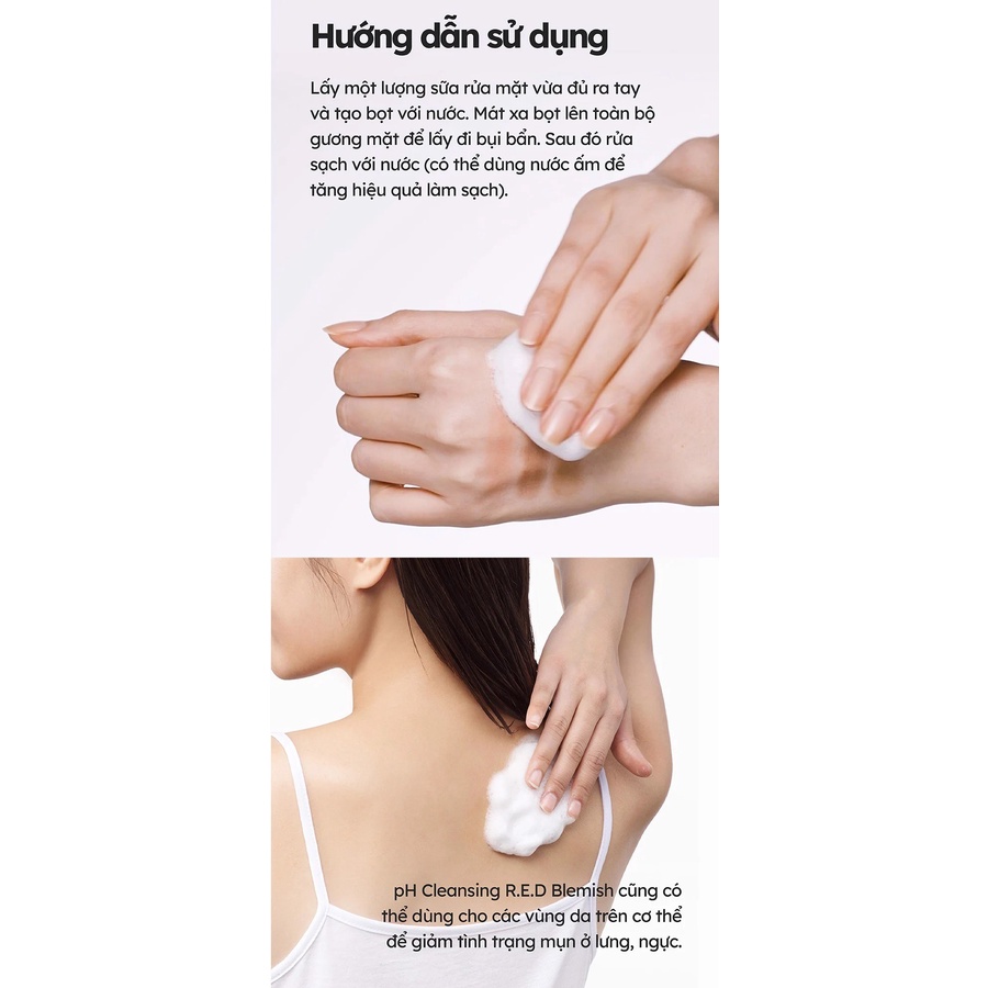 Sữa Rửa Mặt Dành Cho Da Mụn, Nhạy Cảm Dr.G pH Cleansing R.e.d Blemish Clear Soothing Foam 150ml