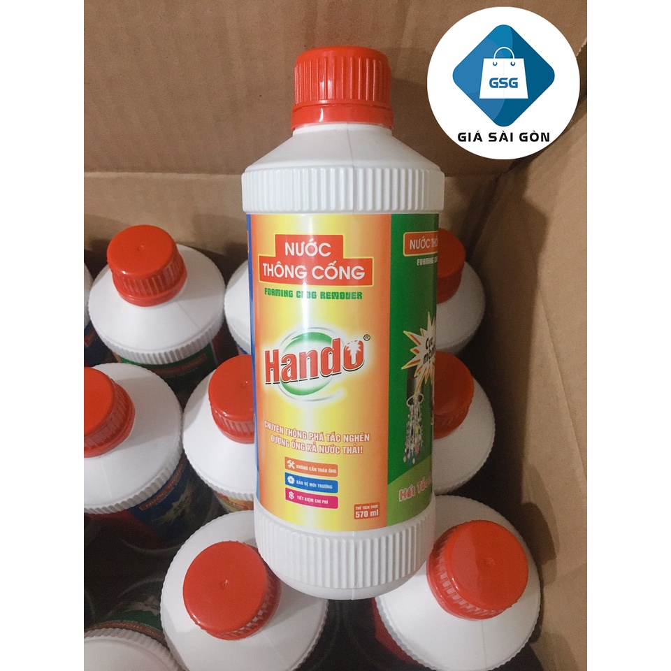 Combo 5 chai nước thông cống Hando 570ml - sản xuất tại Việt Nam