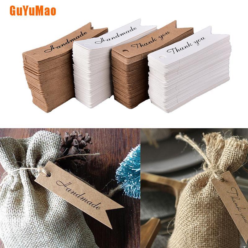 Set 100 Thẻ Tên Giấy Phong Cách Vintage Trang Trí Quà Tặng DIY