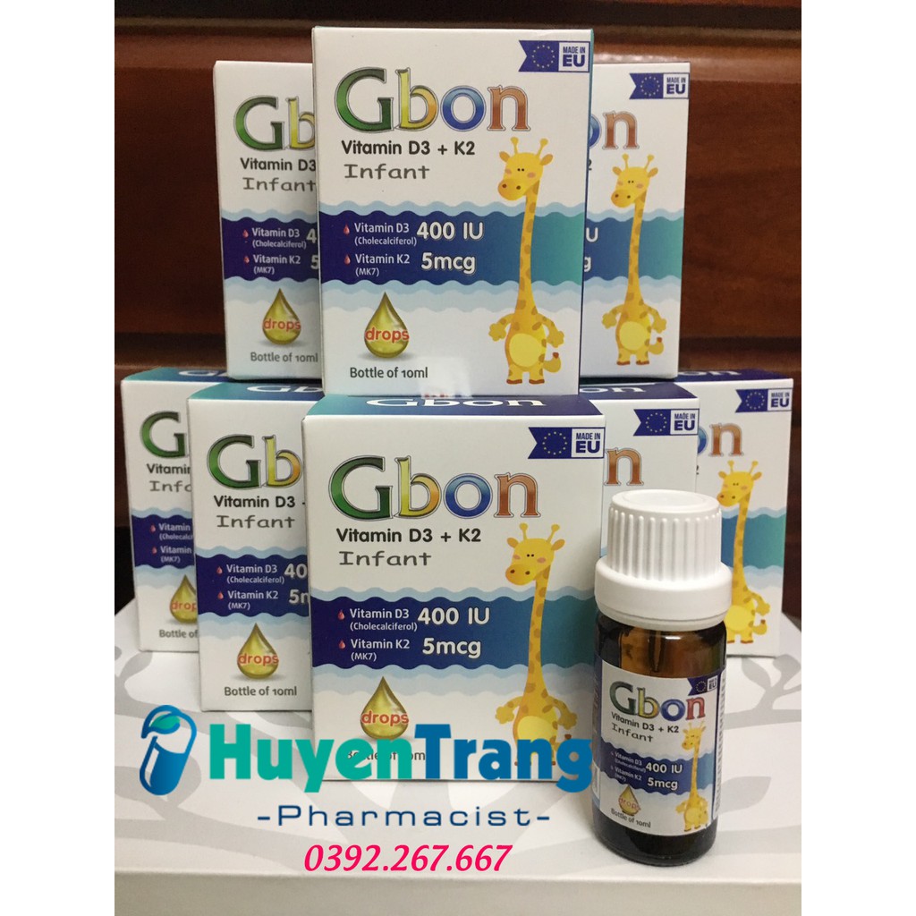 ✔️️️(Tặng quà xinh) Gbon Vitamin D3 + K2 - Bổ sung D3K2 giúp hấp thu Canxi tối đa, xương chắc khỏe, Trẻ cao lớn