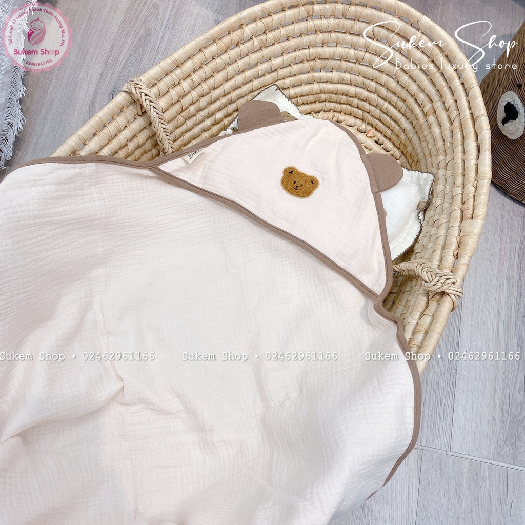 Ủ Choàng Cho Bé/Ủ Choàng Xô 2 Lớp Kèm Đai BéBé Mềm Mại