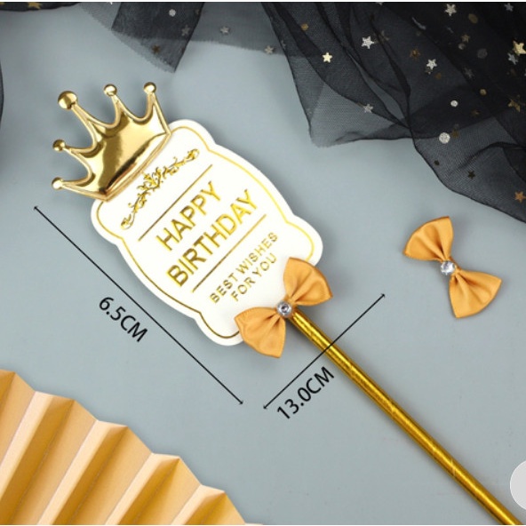 [SIÊU RẺ❤️] – Que cắm HPBD vương miện - Trang trí bánh sinh nhật bánh kem