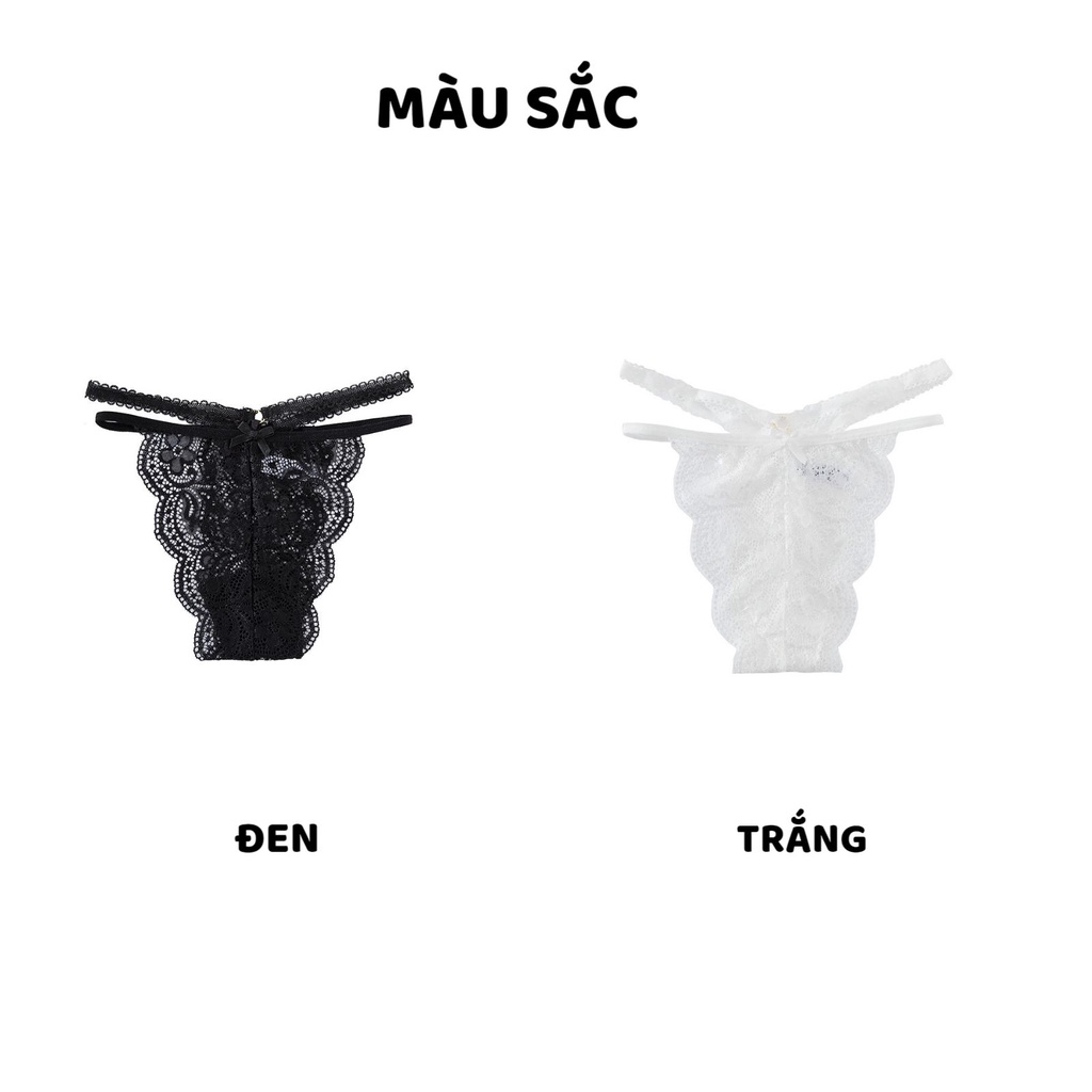 Quần Lót Nữ Ren Sexy thiết kế thoáng mát dây đan hông phối họa tiết MÃ C807