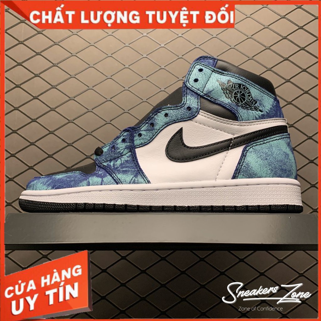 ◄(FREESHIP+HỘP+QUÀ) Giày thể thao AIR JORDAN 1 Retro High Tie Dye xanh dương cao cổ nhiều màu SNEAKERS ZONE