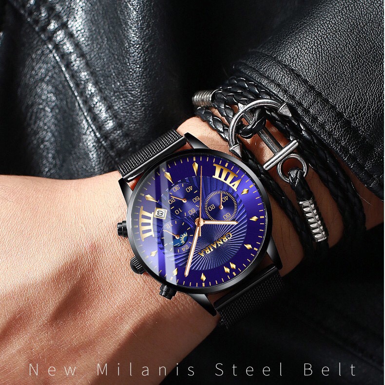 Đồng hồ nam CRNAIRA C2 Chính Hãng Dây Thép Thời Thượng, Mặt Tròn Có Lịch Ngày | BigBuy360 - bigbuy360.vn