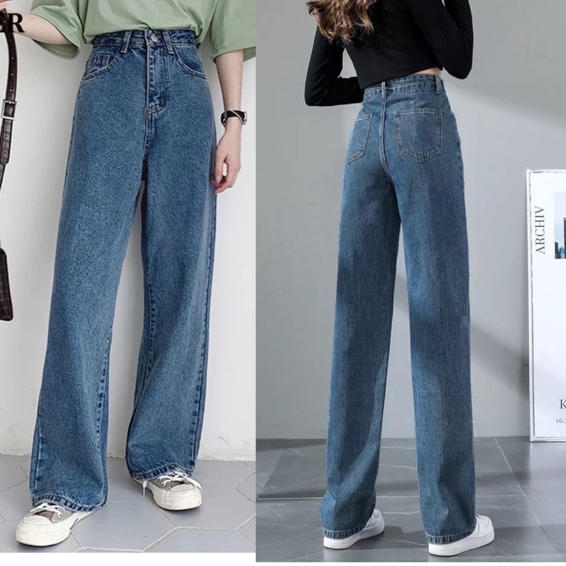 Quần jean nữ Xuông loang , Lưng Cao ,Chất dày dặn Siêu Hot Hit