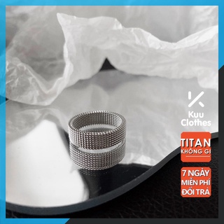 Nhẫn Nam Xích Elas Ring Phong Cách Hiphop Kuu Clothes Màu Đen Bạc Đẹp Cao Cấp - Nhẫn Chất liệu Titan Không Gỉ- Elas Ring