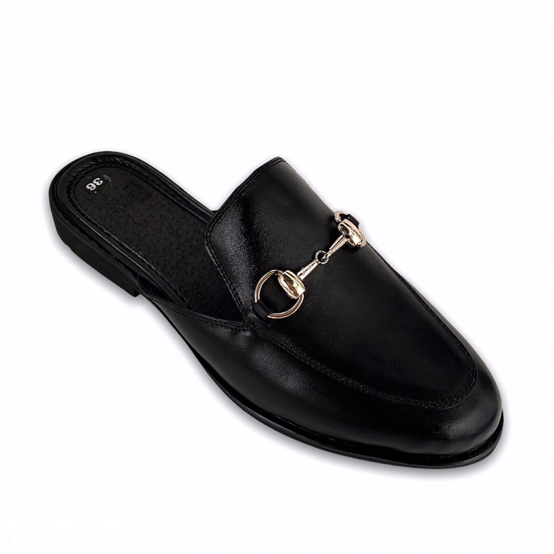 Giày Sục nam nữ da bò thật cao cấp TEFOSS HT751 Ver.1 đen size 35-45 cá tính