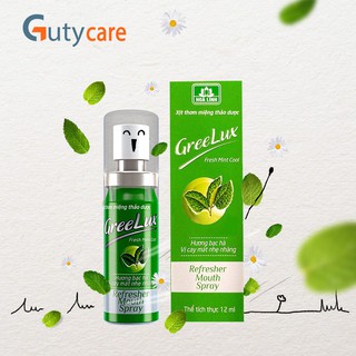 Xịt thơm miệng thảo dược GREELUX  (hương Fresh Mint Cool) 12ml mang lại hiệu quả tức thì - dạng chai nhỏ gọn tiện lợi
