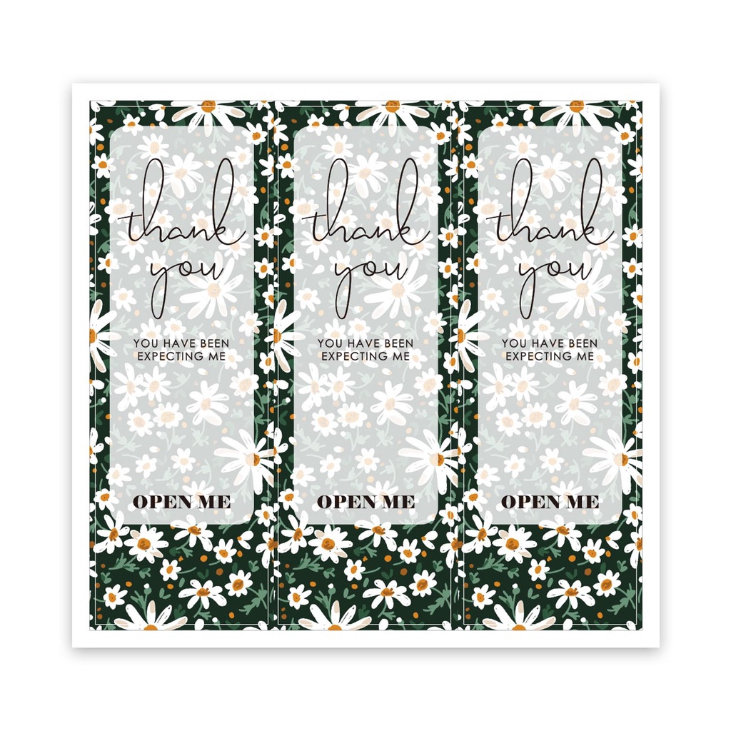Tem niêm phong cảm ơn, nhãn dán thank you, tem thank you thiết kế hoa lá đáng yêu