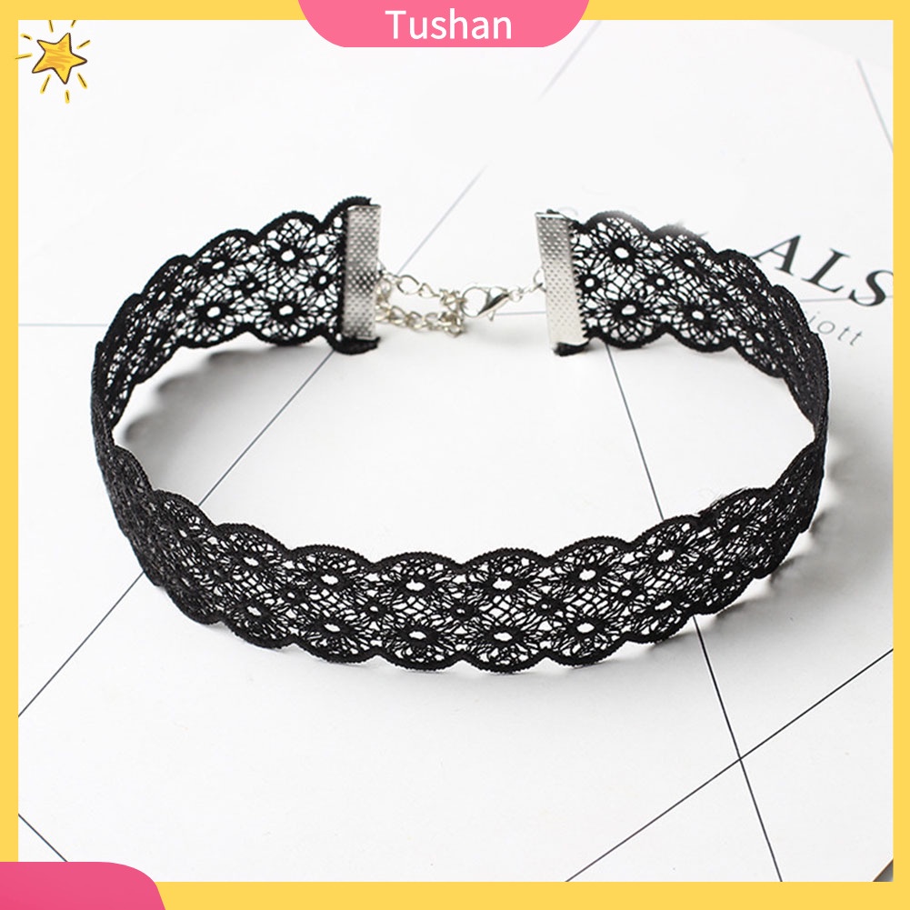 Vòng Cổ Choker Ren Hoa Phong Cách Gothic Cho Nữ