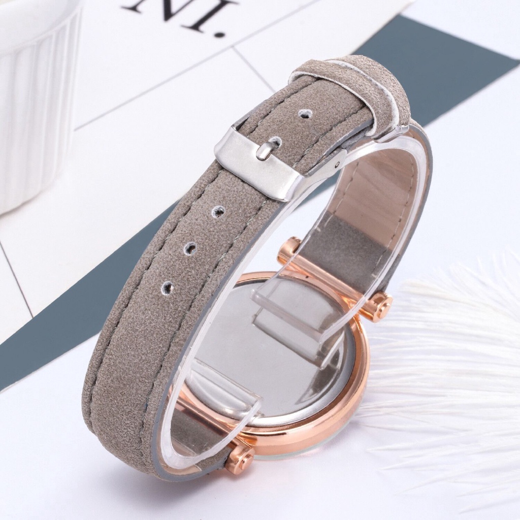 Kegllect Đồng Hồ Nữ Dây Da Mặt Hình Ngôi Sao
