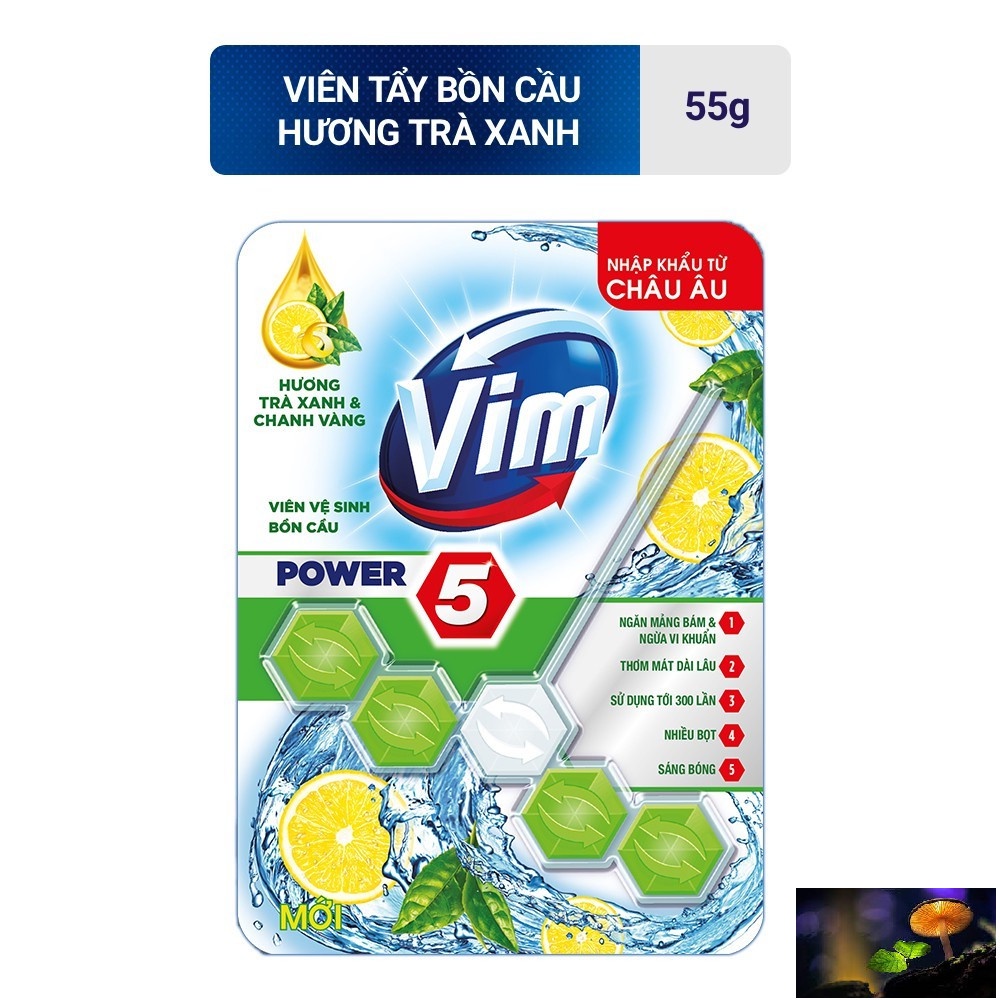 Viên Treo Bồn Cầu VIM POWER 5 sạch khuẩn 55g