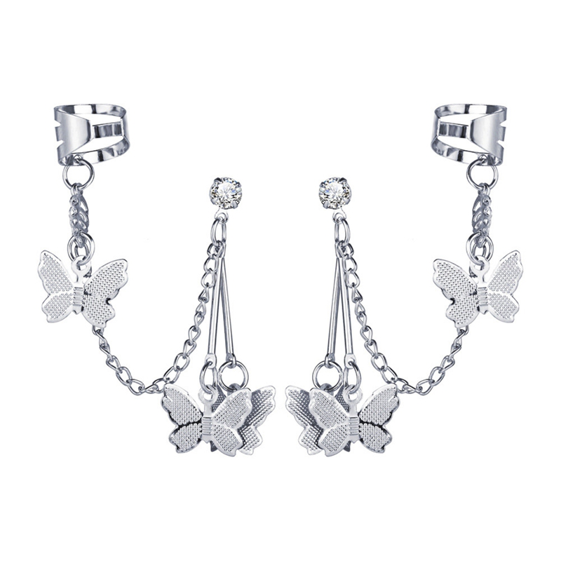 Hoa tai hợp kim bạc kiểu dáng đơn giản phong cách retro