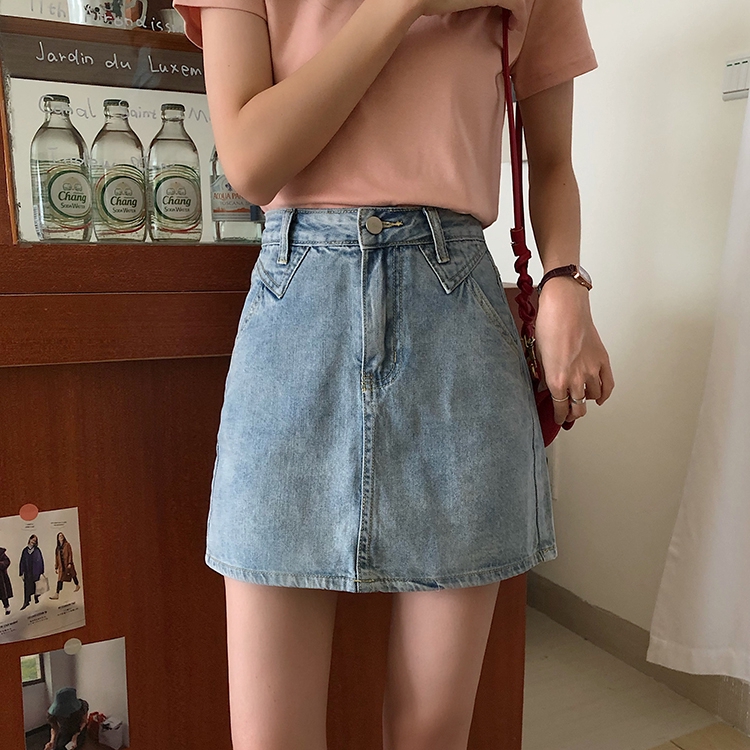 Váy Denim Lưng Cao Phong Cách Hàn Quốc 35332