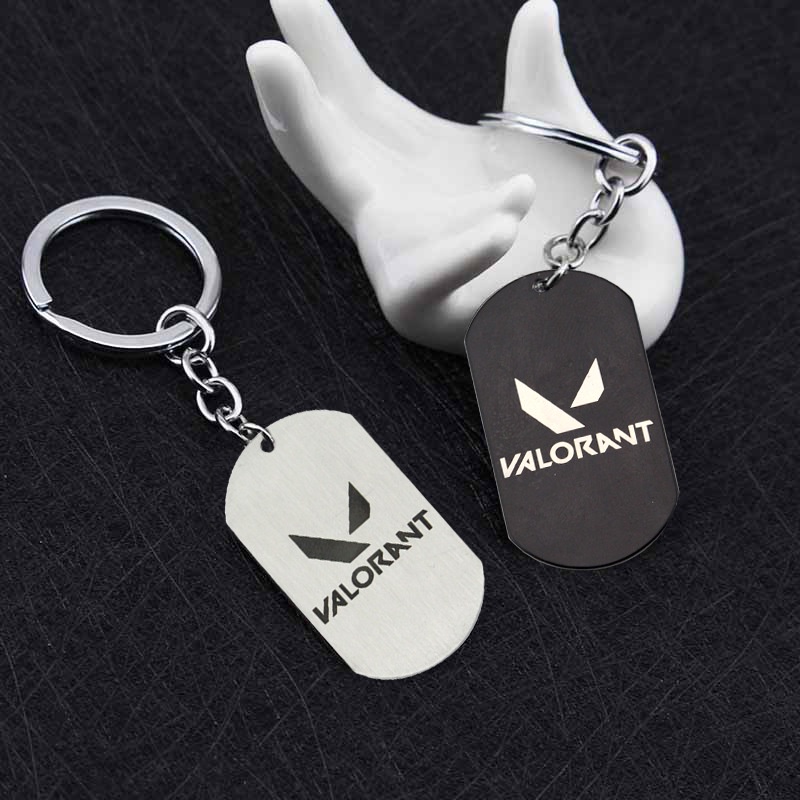 Móc khóa với mặt thẻ logo game Valorant