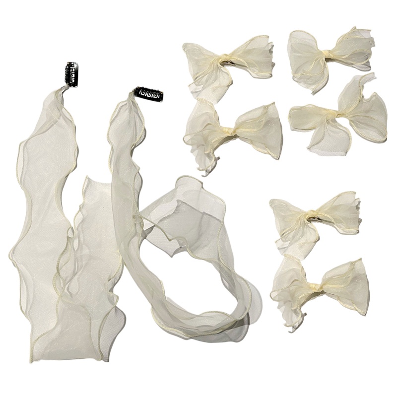 Kẹp Tóc Nơ Ruy Băng Dài Màu Trơn